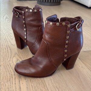 Brown Tory Burch Leather Ankle Boots